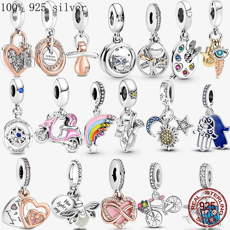 925 оригинальные Подвески Plata De Ley для оригинального браслета Pandora, ожерелье из искусственных бусин, женские подвесные бусины, бижутерия «сделай сам»