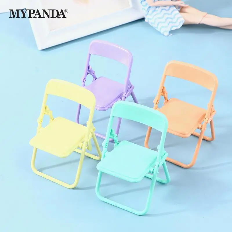 

1Pc Mini Chair 1:12 Dollhouse Miniature Chair Plastic Armchair Folding Chair Simulation Furniture Doll House Decor Accessories