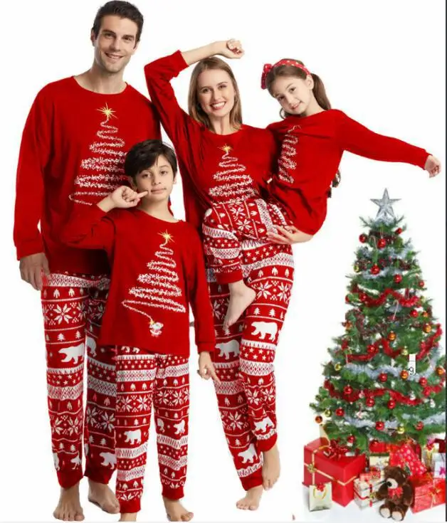 

2022 Christmas Family Pajamas Set Xmas Adult Kids Matching Pyjamas Christmas Baby Nightwear Romper Family Matching Outfits