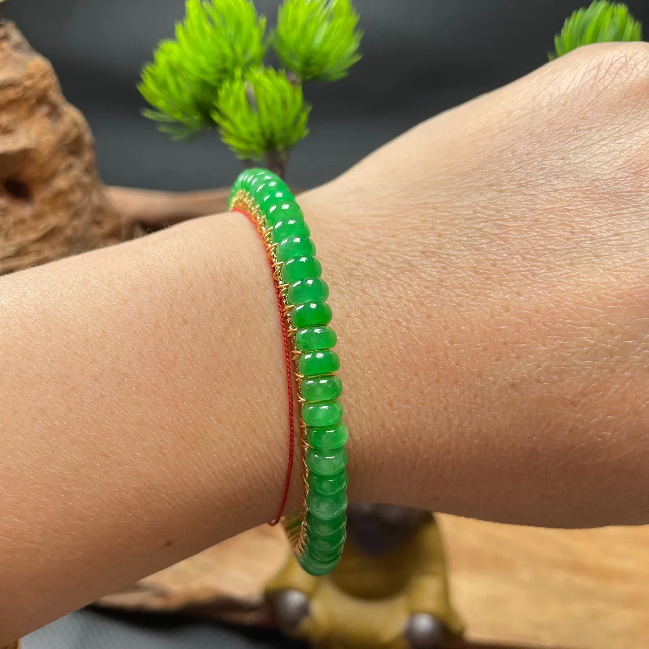 

Original Stone abacus bead braided bracelet bangle For women Fashion 14K Gold Filled Ethnic Style Adjustable Bracelet Jewelry