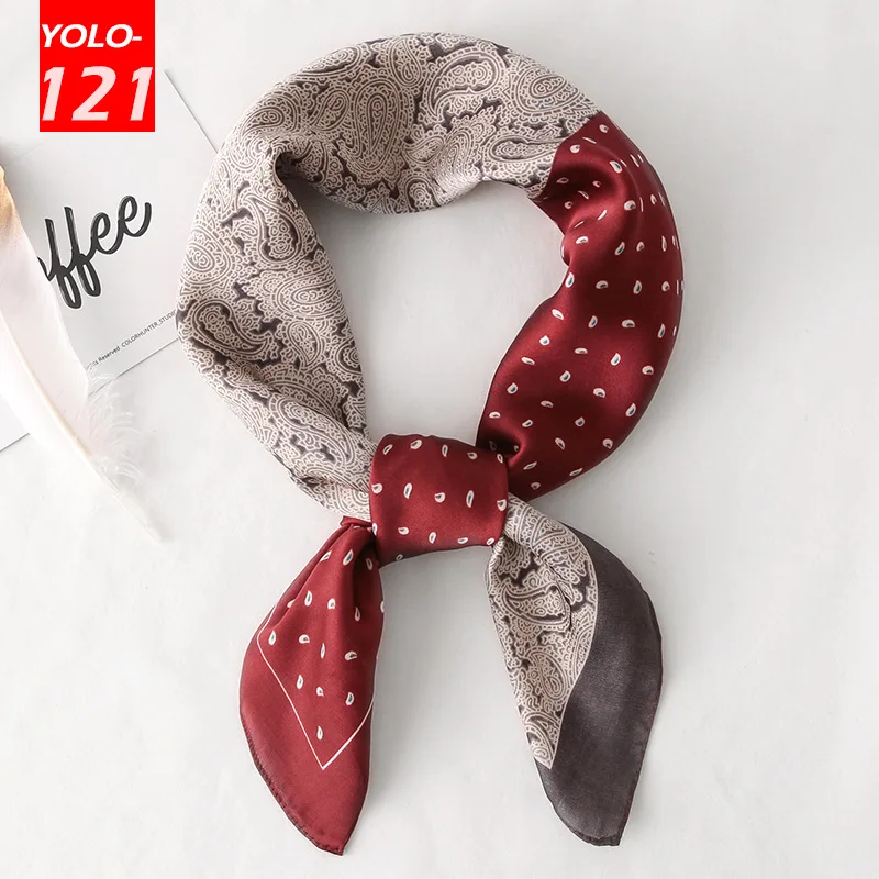 

Retro Hip-hop Style Small Square Scarf Business Occupation Style Silk Scarf Men and Women Luxury Fashion Sunscreen Silk Scarf
