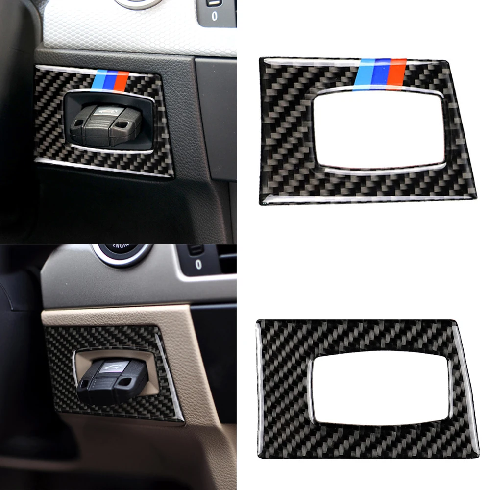 

Carbon Fiber Car Lgnition Switch Key Hole Sticker Decal Protective Decor Trim For BMW 2005-2012 E90 E92 E93 Interior Accessories