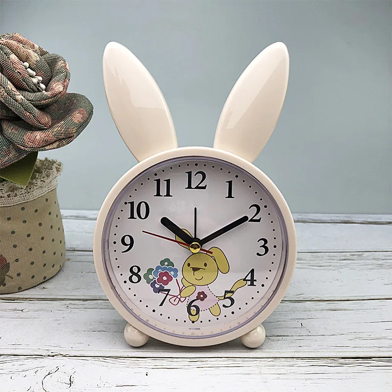 Reloj Despertador de conejo de dibujos animados para dormitorio de niños, decoración...