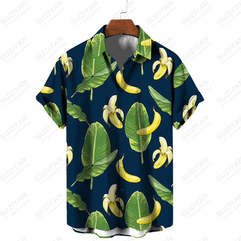 

Banana Floral Clothing Elements Kapital Loose Top Gothic Funny Patterns Stand Formal Solid Shirts For Men Casual Shirt