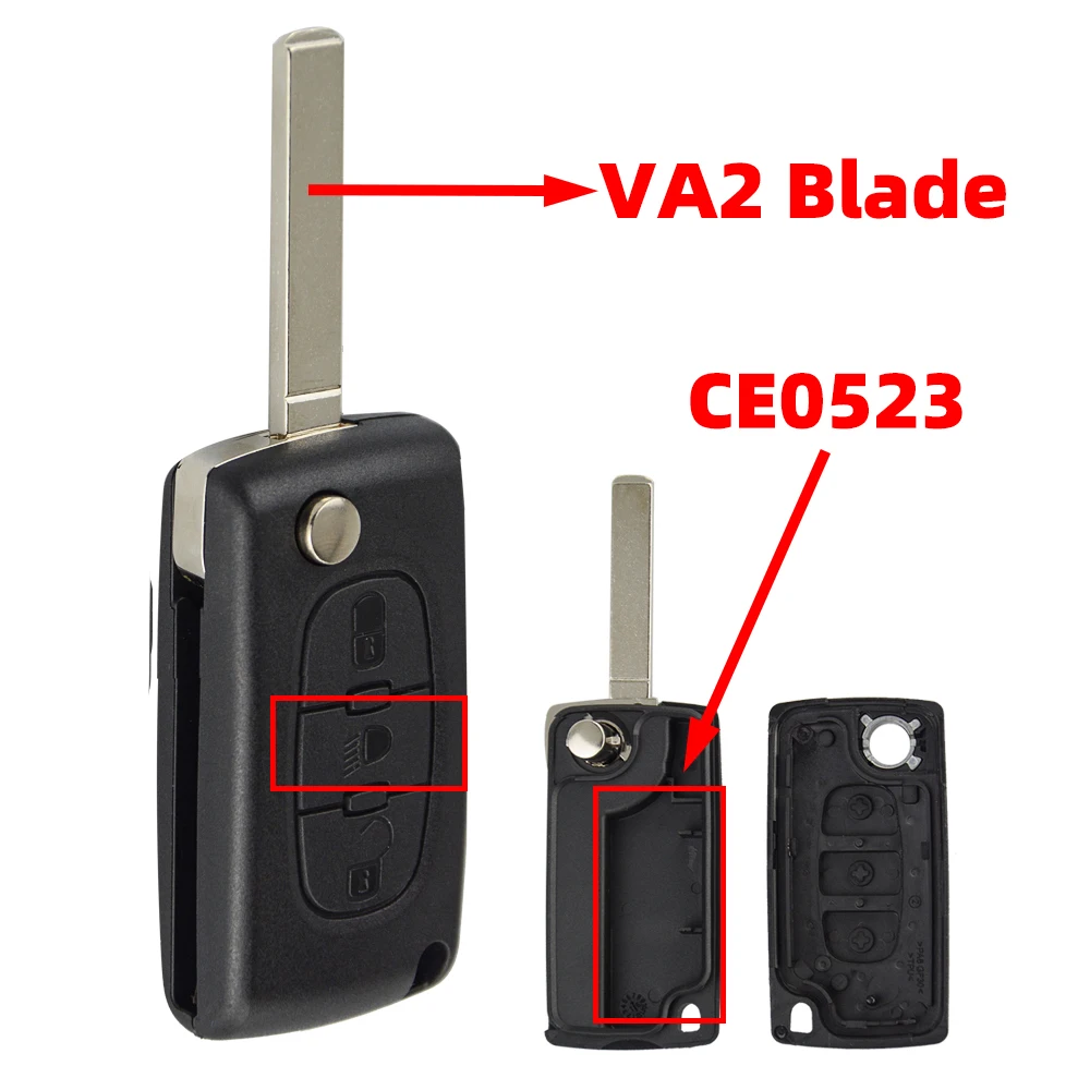 

OkeyTech дистанционный ключ для Peugeot 207 307 308 407 607 807 для Citroen C2 C3 C4 C5 C6, складной Автомобильный ключ, 2/3/4 кнопки