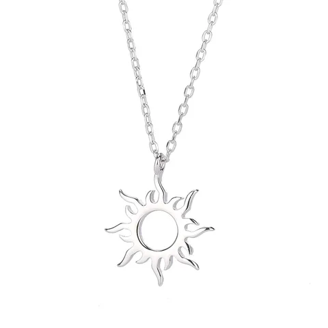 Винтажное ожерелье серебряного цвета Солнце Луна для женщин и мужчин цепочка из нержавеющей стали с подвеской ожерелье искусственная Бижутерия Подарки друзьям