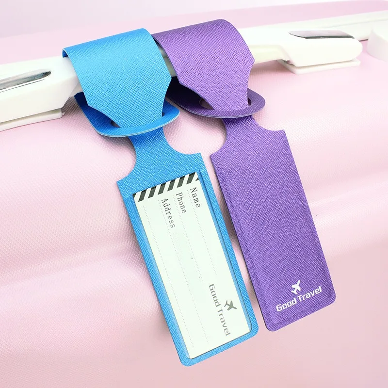

Creative Luggage Tag PU Bag Tag Suitcase ID Address Holder Baggage Boarding Tag Portable Lable Travel Accessories