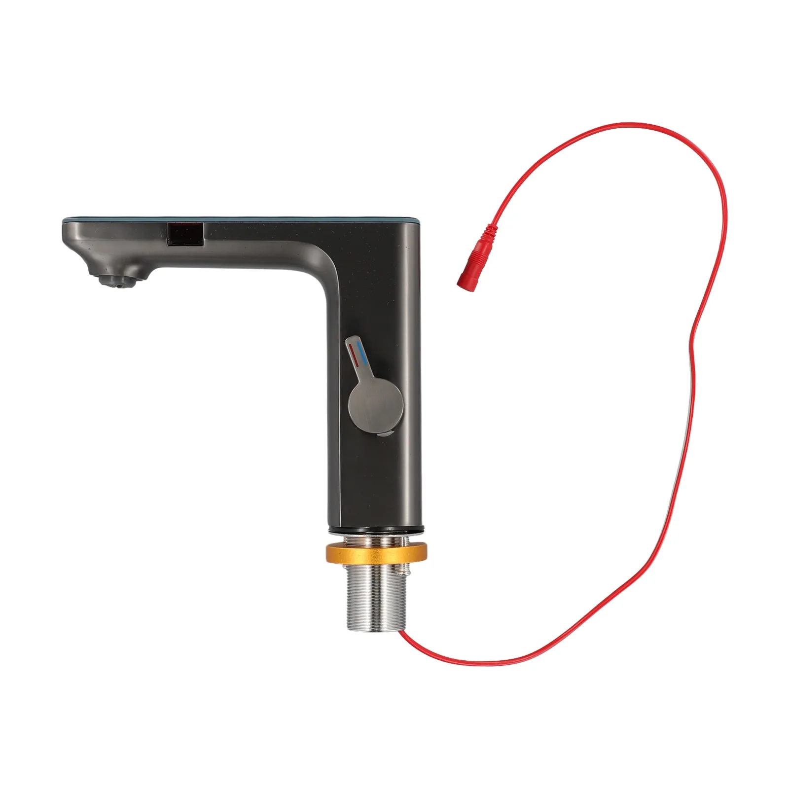 Белый бесконтактный сенсорный смеситель для раковины умный цифровой дисплей в