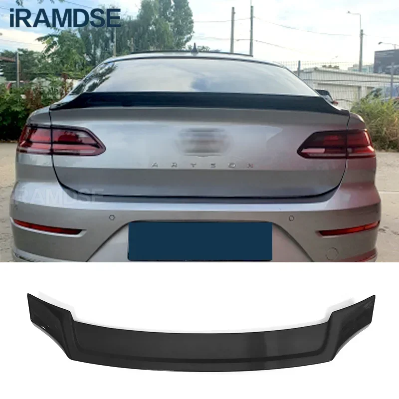 Фото Черный спойлер для VW Arteon CC 2019 2020 2021, заднее крыло типа R, задняя часть автомобиля №1