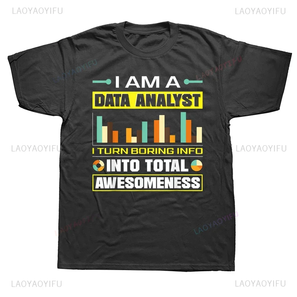 New Arrival Data Analytics Engineering Funny Analyst Joke T Shirt Hipster Streetwear Short Sleeve T-shirt Casual Fashion Y2K Tee