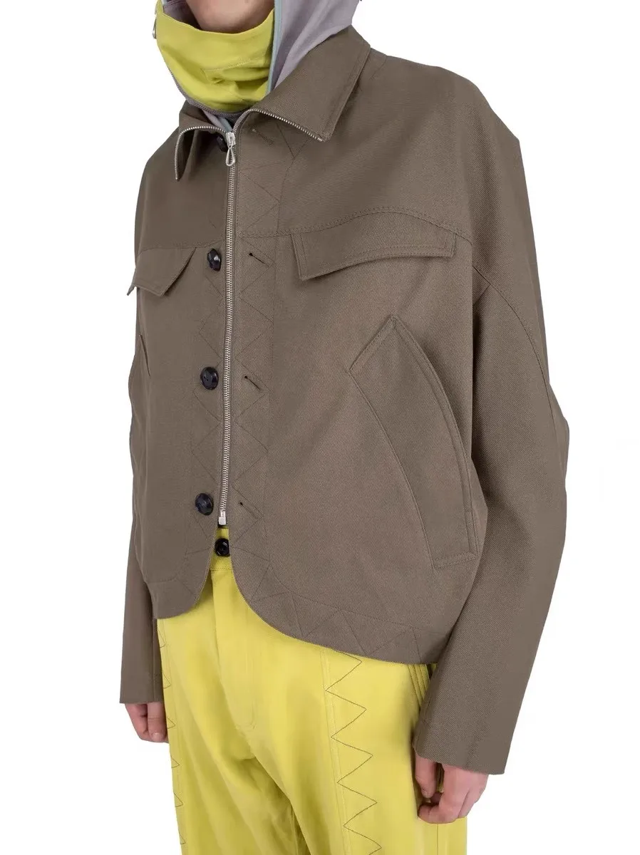 KIKO KOSTADINOV 2025 года мужская и женская короткая куртка на молнии с изогнутым краем