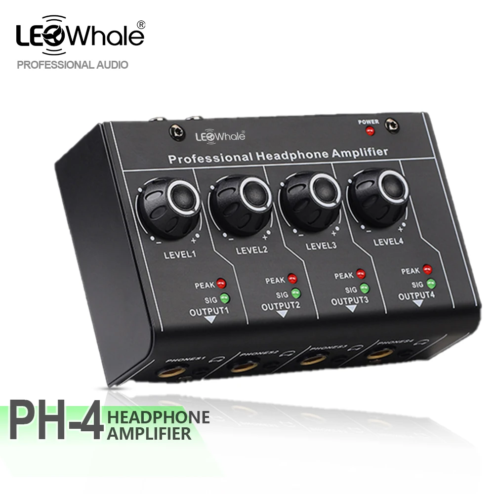 2022New Professional 4-Channel Stereo Headphone Amplifier Portable Mixer Audio 1 In 8 Out Monitoring enlarge