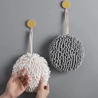 hanging hand towel ball quick drying chenille soft cleaning absorbent cloth kitchen bathroom microfiber wipe hand towel