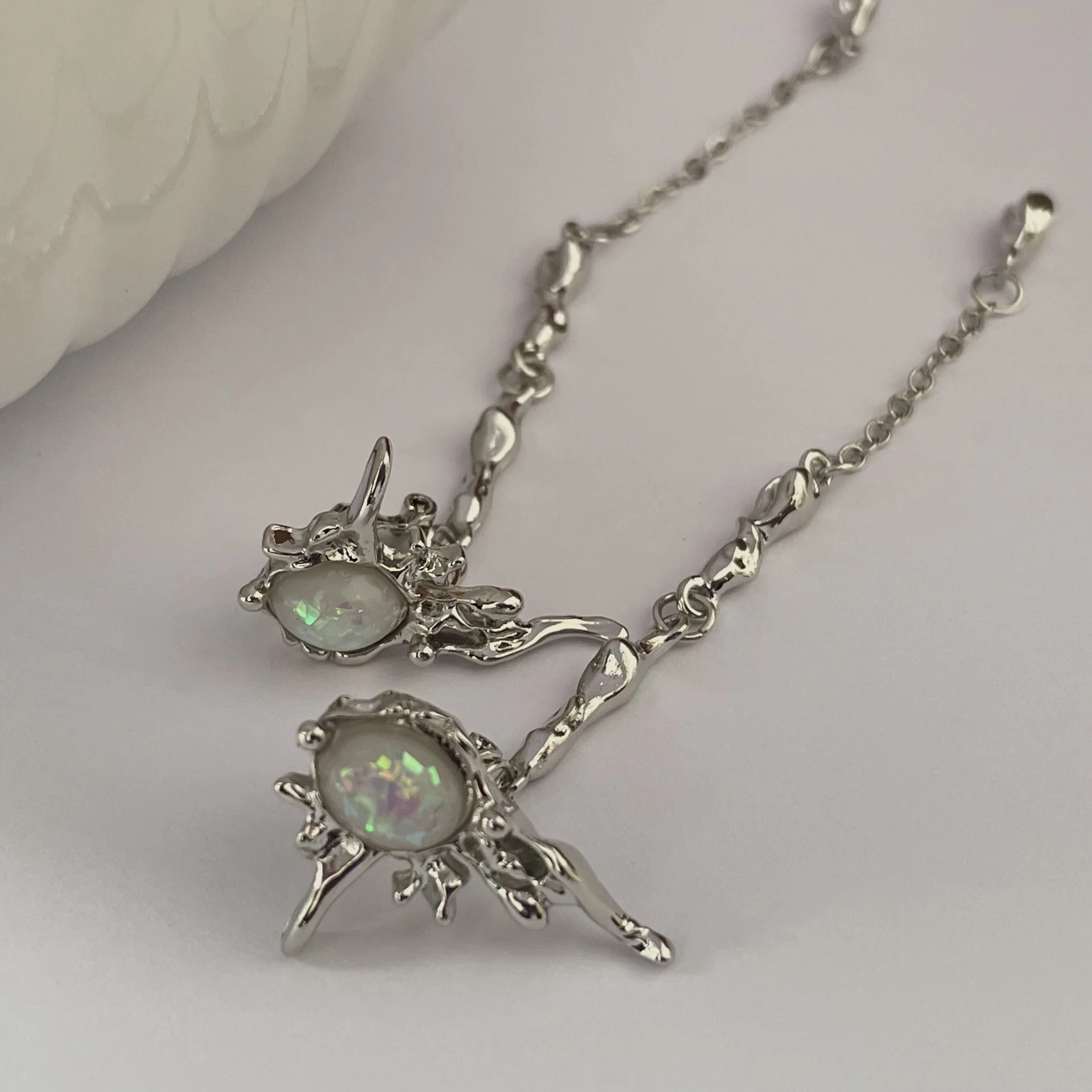 

Женские серьги из жидкого металла, серебро 2023 пробы