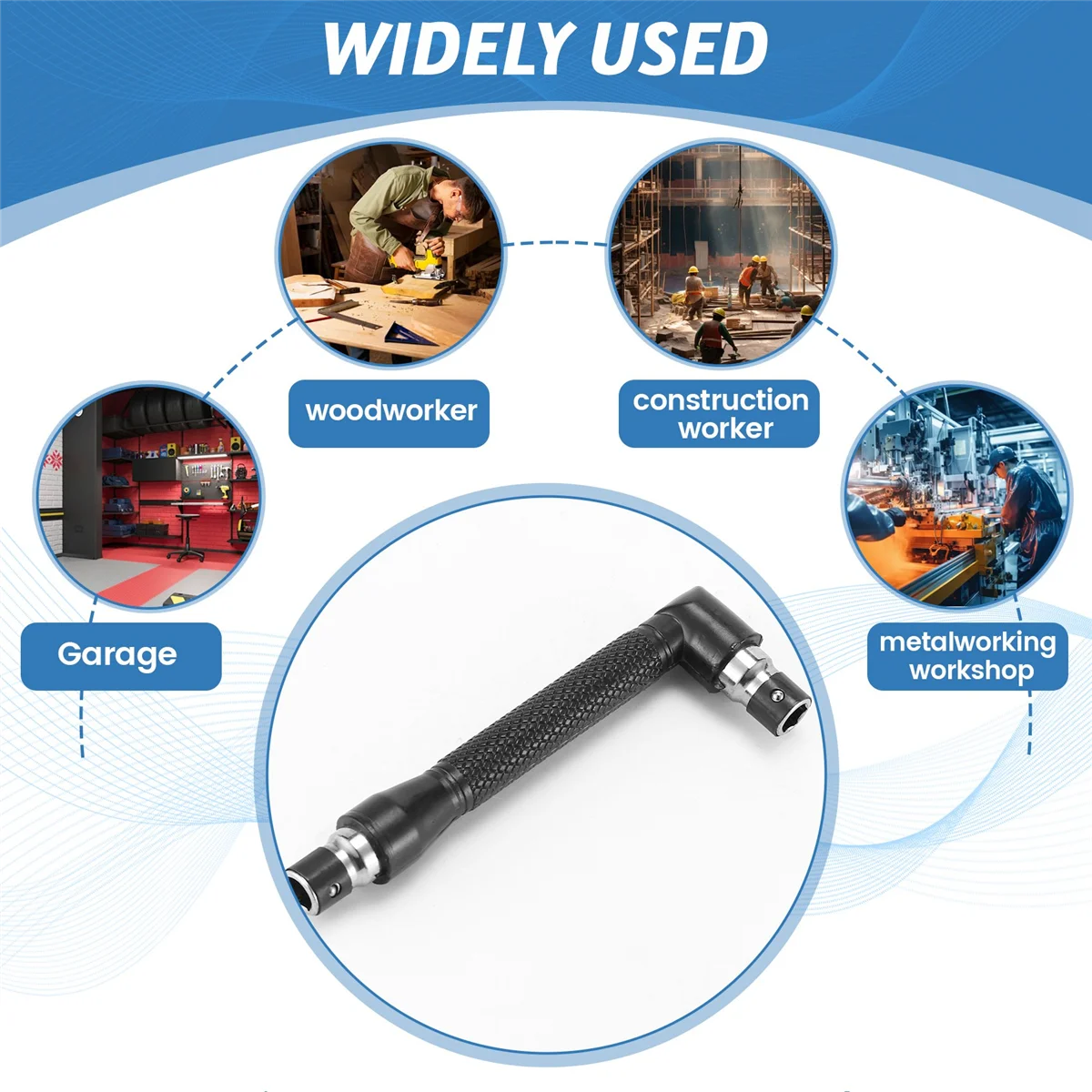 L-образный шестигранный ключ 1/4 дюйма двойные 90-градусные прямоугольные отвертки