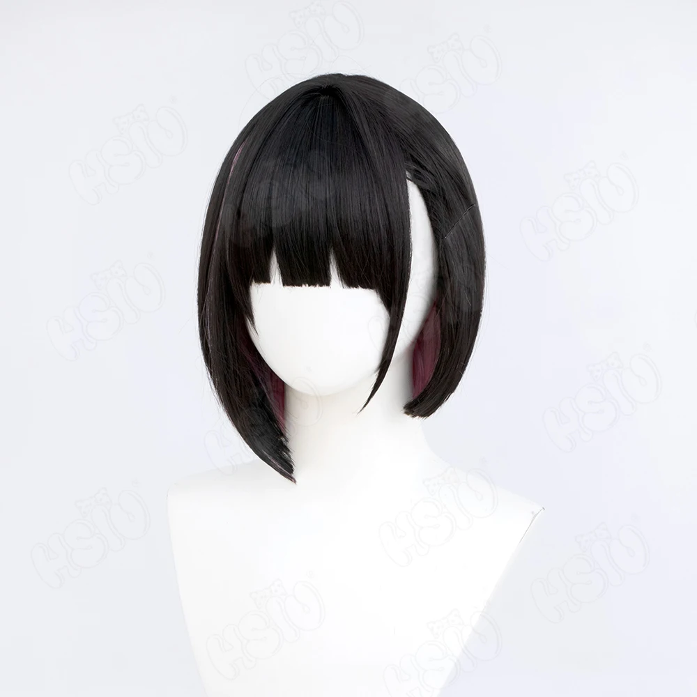 Парик для косплея аниме Kyoyama Kazusa с короткими волосами цвет черный/розовый