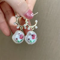 fashion baroque rose irregular pearl earrings for women 2022 new personality earings jewelry wholesale
