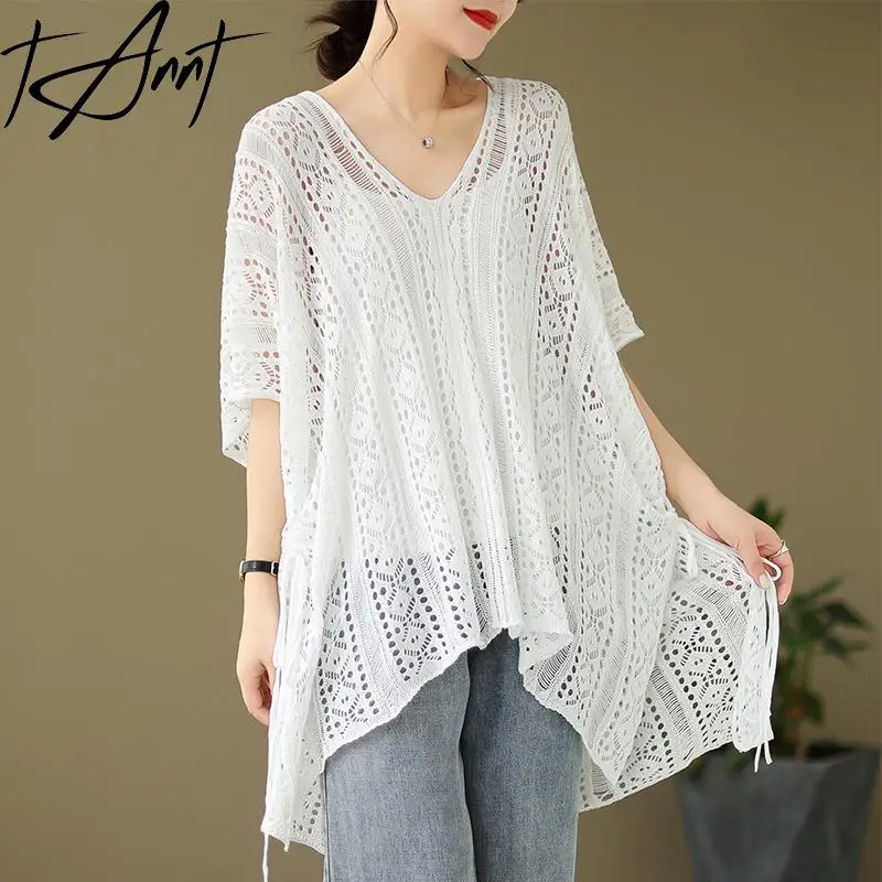 

Женская Футболка с рукавами «летучая мышь» и V-образным вырезом