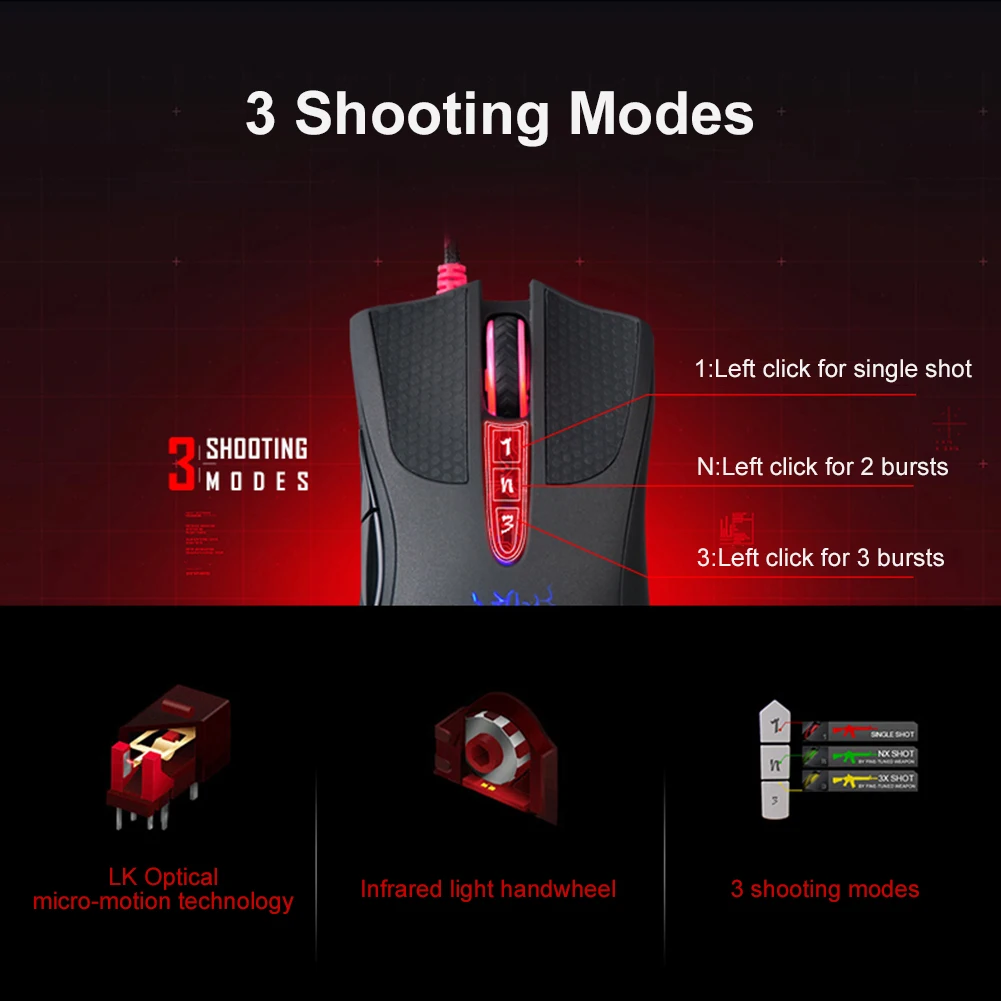 Фото Мышь игровая Проводная A4Tech Bloody A90, 4000dpi, 8 кнопок №5