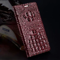 genuine leather flip phone case crocodile back texture for huawei honor70 60 50 pro plus magic4 pro all handmade phone case