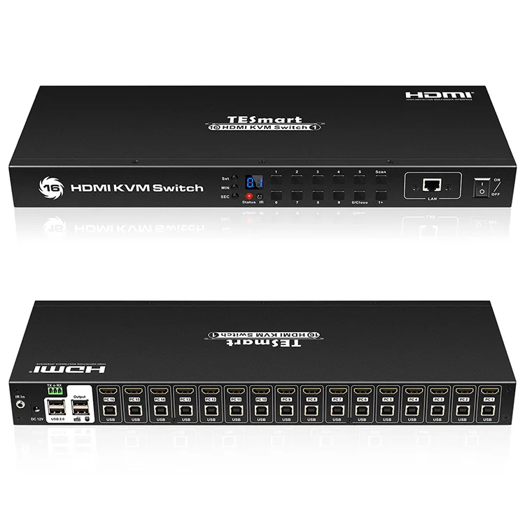 

HDMI KVM Switch 16 Port Auto HDMI Switch 4k USB 16 Port HDMI Switcher