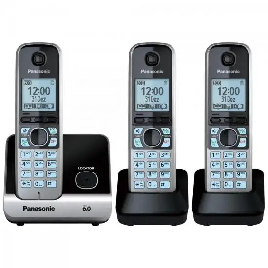 

Wireless Phone with Base + 2 Extension KX-TG6713LBB Black PANASONIC