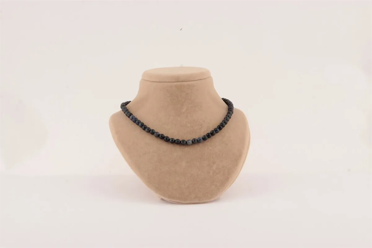 

DUMORTIERITE ожерельлье хиппи, 6 мм поясная цепь, астрологические кристаллы камня рождения, крутой классический дизайн, поставка гербизма