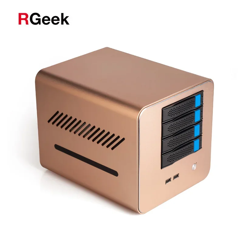 RGeek Полностью алюминиевый мини-сервер NAS Mini ITX с 4 отсеками, материнской платой J1900 и адаптером (art.: 3920dbdb9cbcc) - 3920dbdb9cbcc