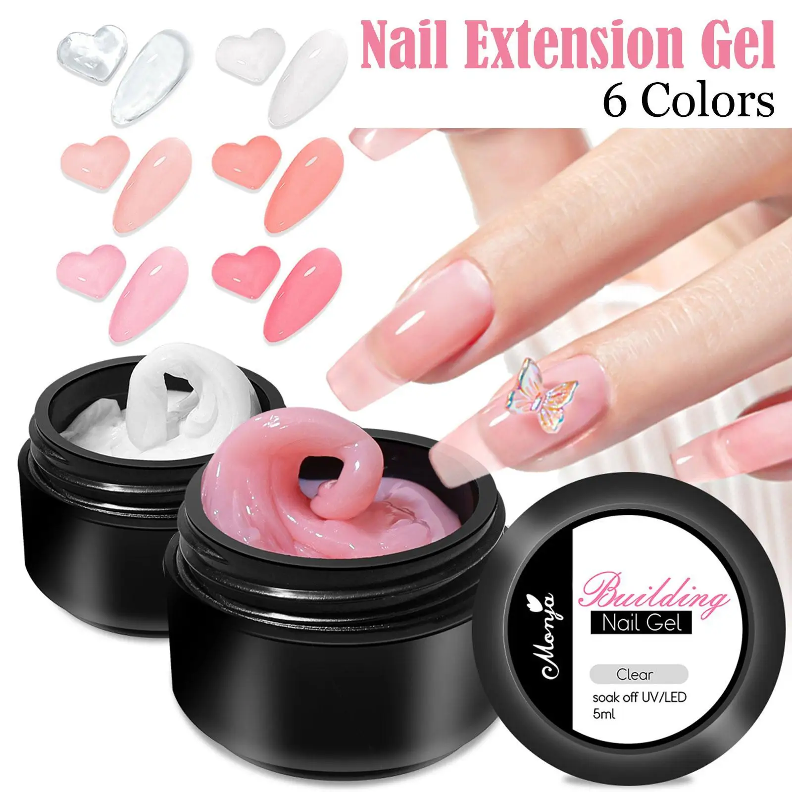 

5g Nail Extension Gel Non-stick Hand Phototherapy UV Gel Quick Building Gel Nails Tips Nail Art Prolong Gel Nail Polish