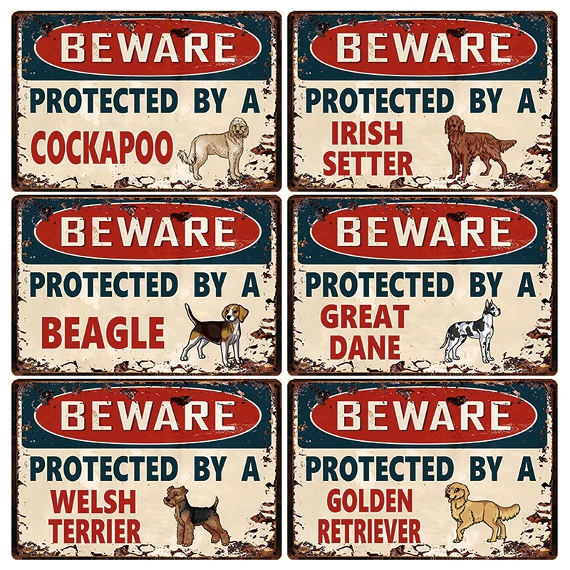 [WellCraft] Остерегайтесь собаки, защищенной Borzoi, металлический знак, жестяной плакат, домашний декор, бар, Настенная картина, 20*30 см, Sizer DB-12