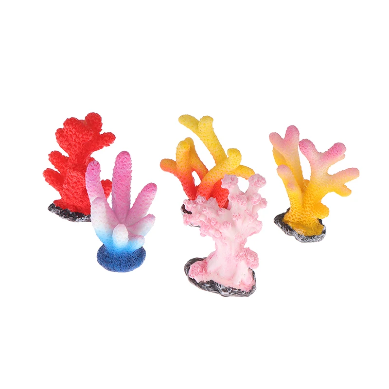 

1PC Artificial Coral for Cake Decoration Fashion DIY Art Craft Aquarium Multicolor Resin Mini Coral Aquarium Home Decoration
