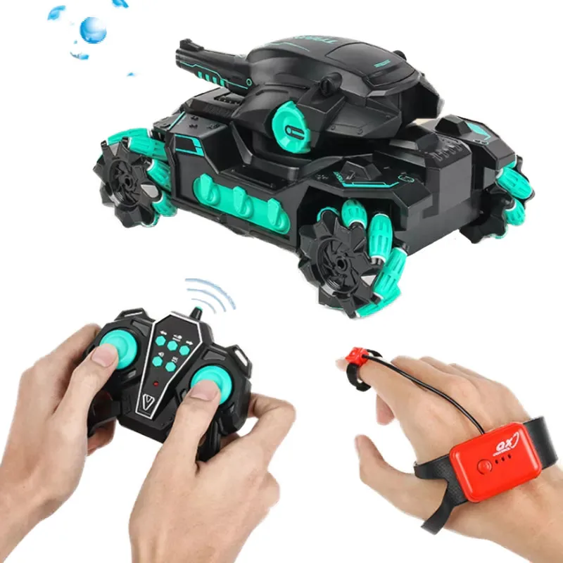 

2.4G 4WD Remote Control Tank Models 4WD Light Off-road Vehicle Watch Gesture Sensing Electric Water Bomb Drift Kid Toy