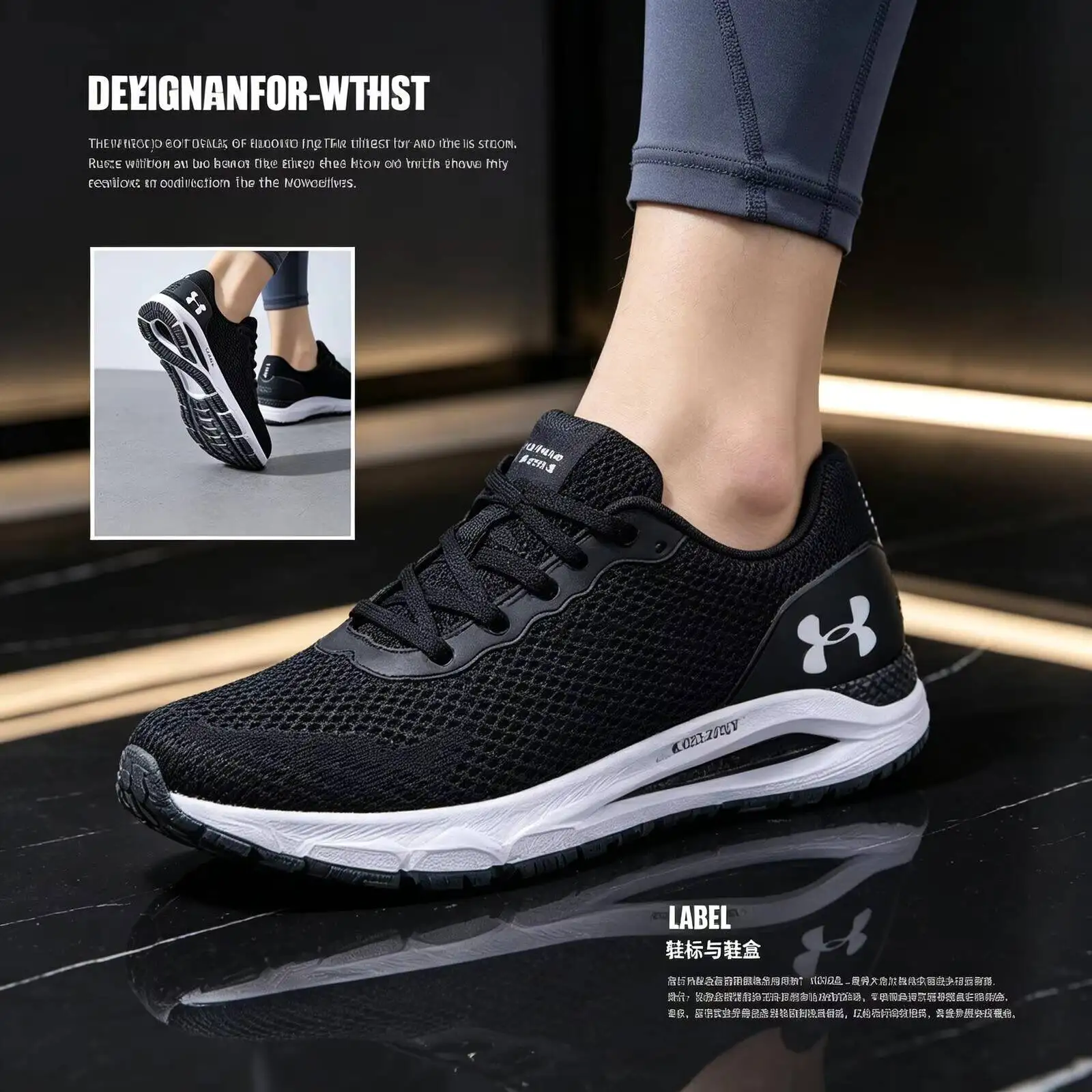Фото Женские кроссовки Under Armour UA HOVR Sonic 4 CN для фитнеса и тренировок с амортизацией, модель 3025225-001 (2026 год) №4