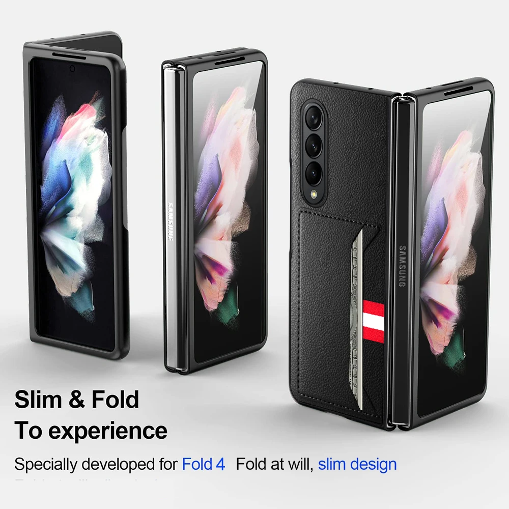 Кожаный чехол с защитой от отпечатков пальцев для Samsung Galaxy Z Fold6 5G Fold5 Fold 6 5 Fold4 Fold3
