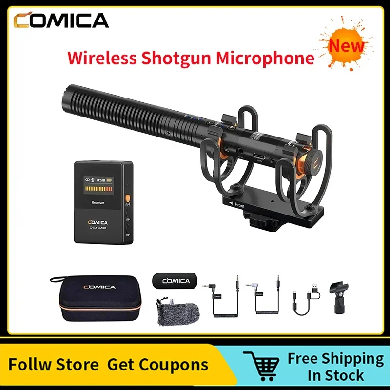 COMICA CVM VM30 2 4G беспроводной микрофон-пушка для зеркальной камеры смартфона ПК