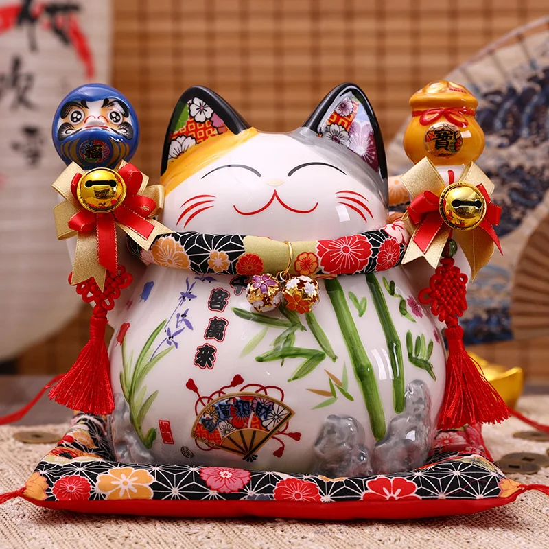 

Фуюанская кошка в японском стиле, счастливая кошка, украшение для магазина, открытие подарка, копилка фэн-шуй, домашние аксессуары, подарок