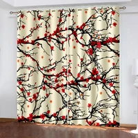 cherry blossoms window curtains for bedroom living room japanese fuji mountain curtains for kids boys girls japanese cortinas