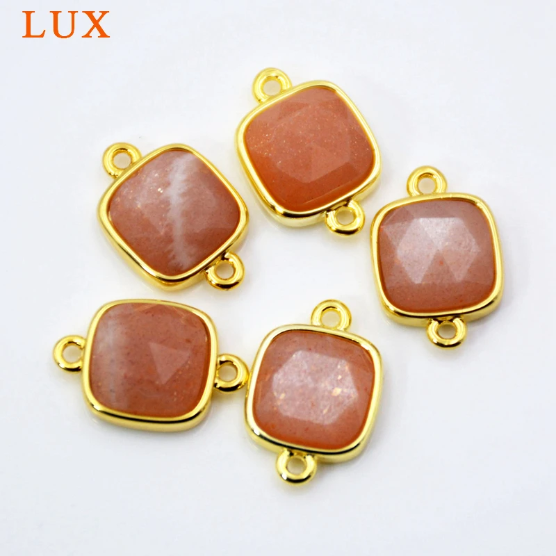 Natural sun камень разъем граненый площади драгоценного камня подвески милые