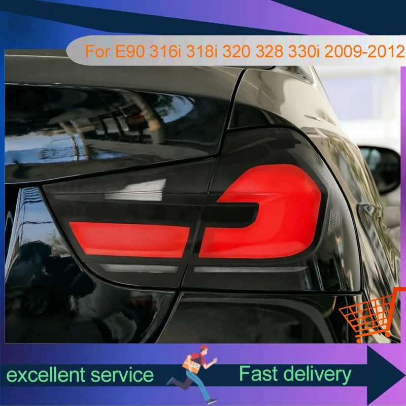 Фото 2 шт. задних фонарей для BMW 3 серии E90 316i 318i 320 328 330i 2009-2012, светодиодные DRL, автоматические задние фонари, автомобильные аксессуары №3