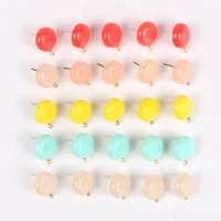10pcs candy colors acrylic handmade blank post earring studs base pins with earring findings ear back for diy jewelry making