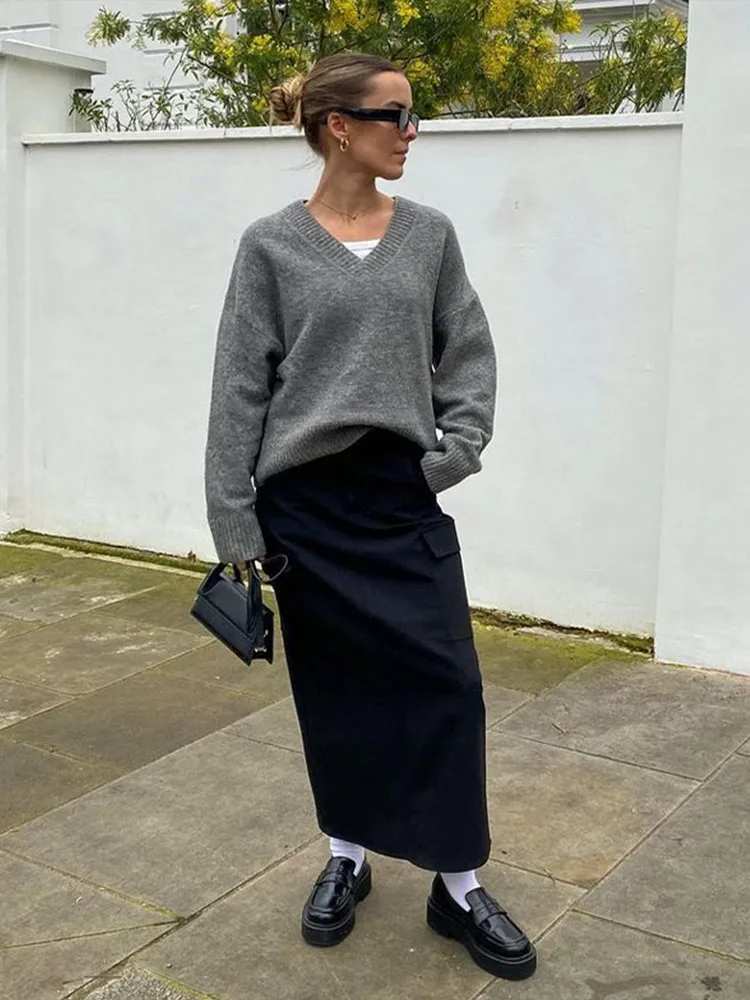 Повседневные вязаные укороченные пуловеры в полоску женские свободные свитера с