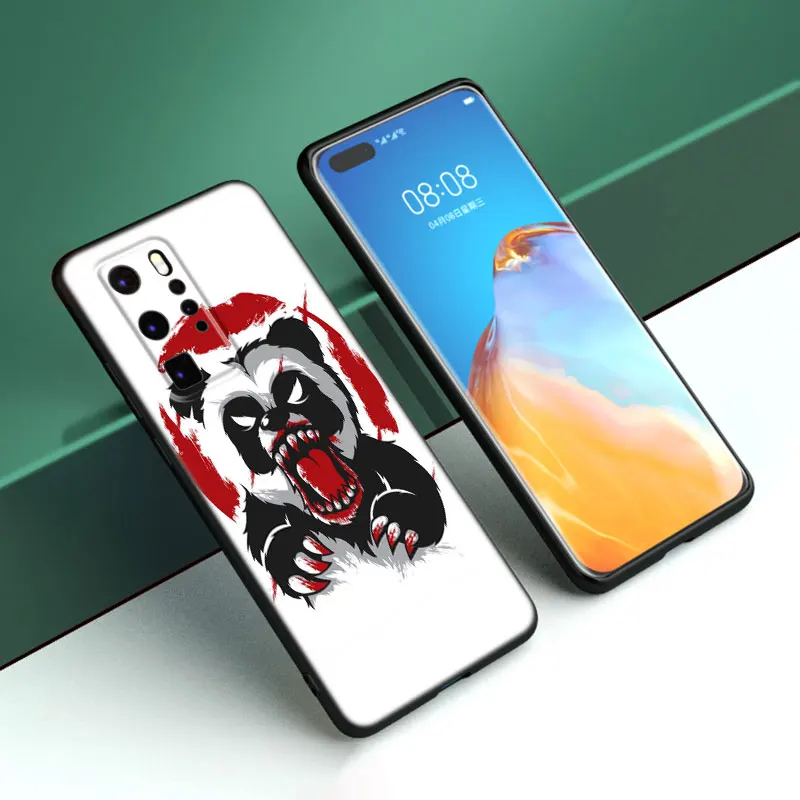 Чехол для телефона с медведем и плохой пандой Huawei P50 P40 P30 P20 P10 P9 P8 Lite 2017 P Smart Z S Pro 2021