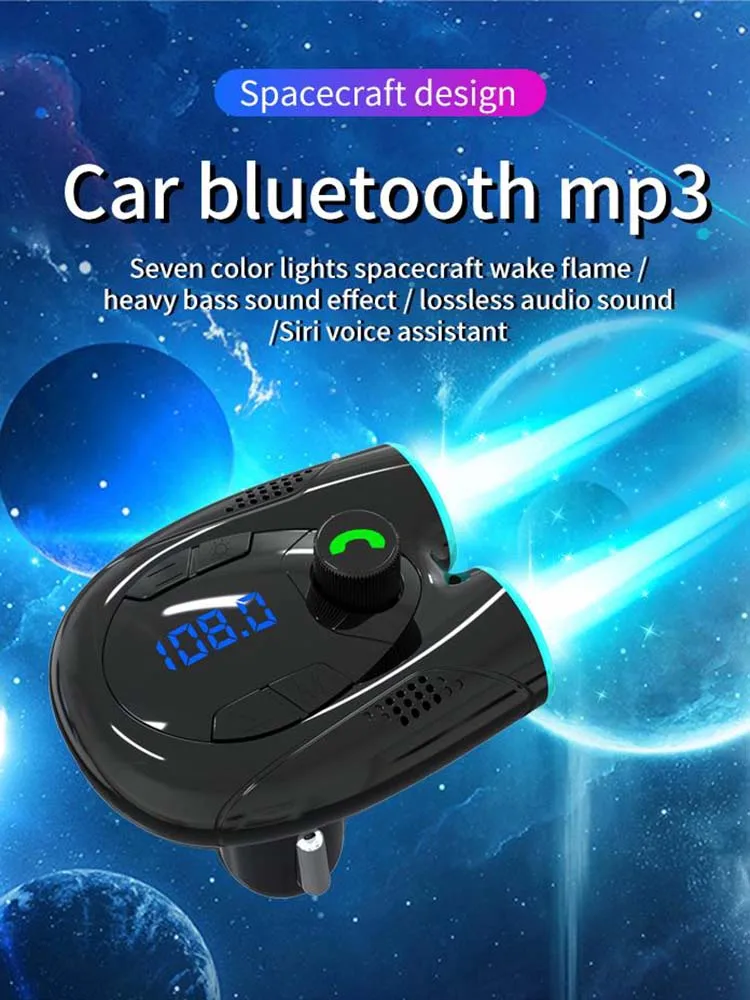 

Новинка Bluetooth 5,0 FM-трансмиттер для автомобиля с двумя USB-портами быстрое зарядное устройство Type-c Автомобильный MP3 музыкальный плеер с TF-карто...