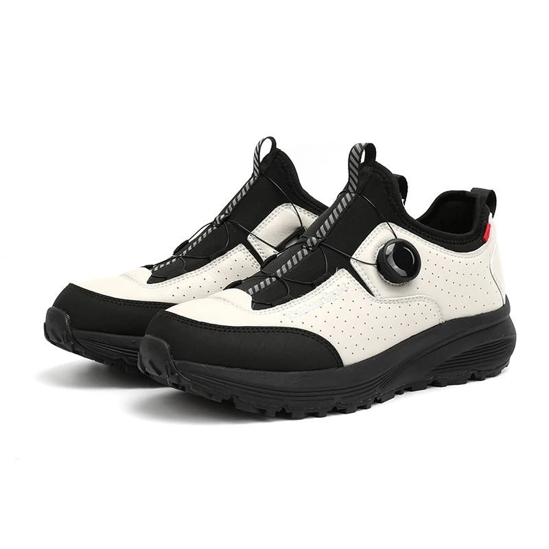 Convenient Rotary Buckle Mens Climbing Trekking Hunting Sneakers Leather Hiking Shoes Wear-resistant Outdoor Sport Men Shoes