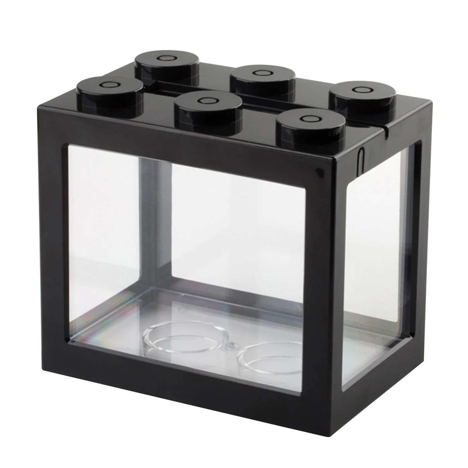 

Mini Fish Tank Reptile Pet Box Stackable Aquarium Creative Building Blocks Fish Tank Landscape Seaweed Home Decoration