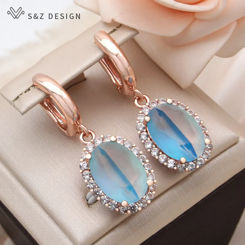 S&ampZ дизайн новой моды овальный двойной кристалл кубический циркония виселица