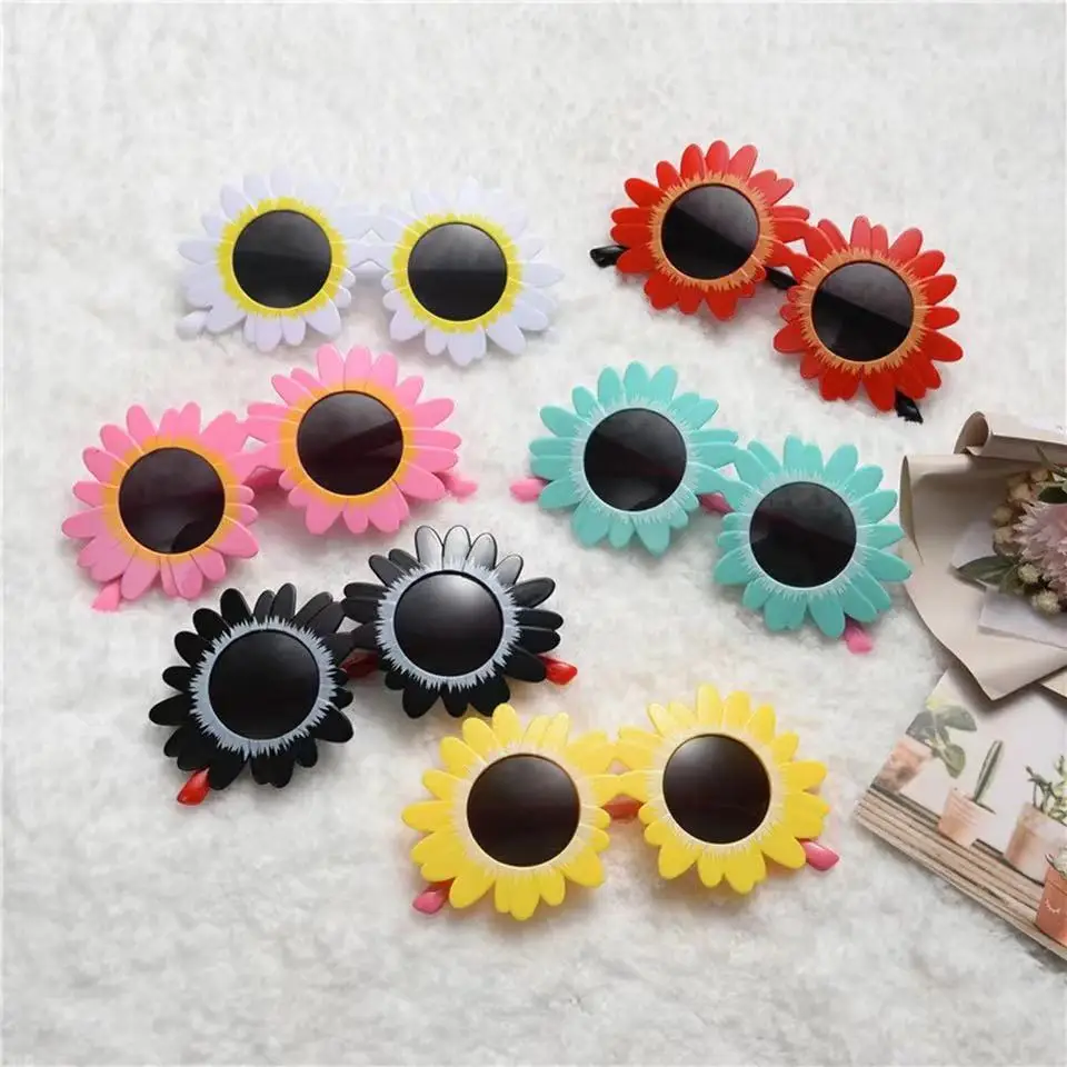 

Cute Sun Flower Daisy Sunglasses Funny Glasses Creative Decorative Glasses Shape Sunglasses for Kids Boys Girl Cartoon Eyewear