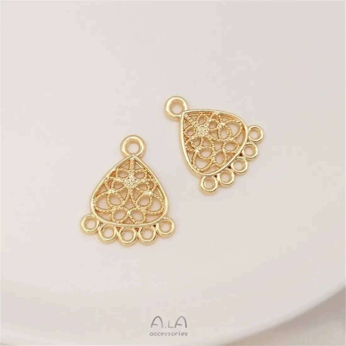 14-каратное золото аксессуары пористые кисточки цепочки для свитера подвески