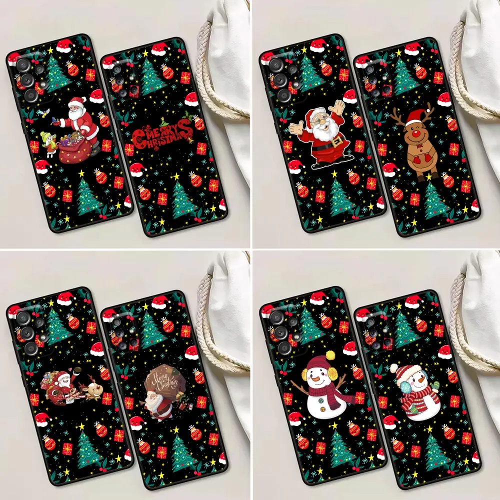 

Merry Christmas Case for Samsung Galaxy A52 A53 A73 A72 A71 A32 A33 A51 A42 A13 A01 Case Cover Gift Santa Claus Elk Snow Snowman