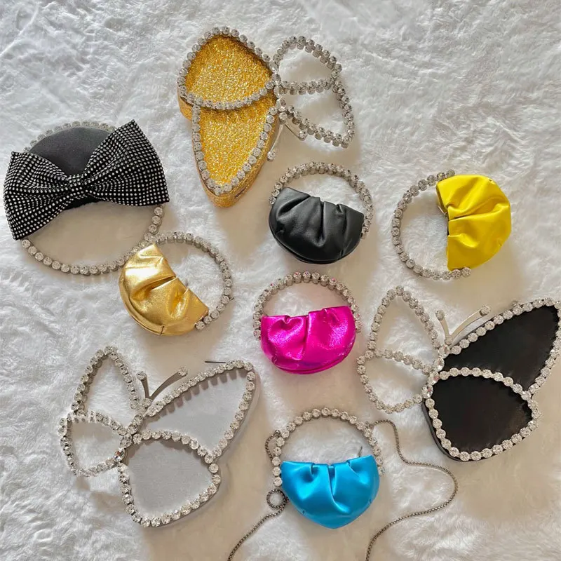 Women Clutch Bag Rhinestone Butterfly Design Purses Shaped Evening Bags Party Purse Wedding Bag Female Fashion  Brand Clutches